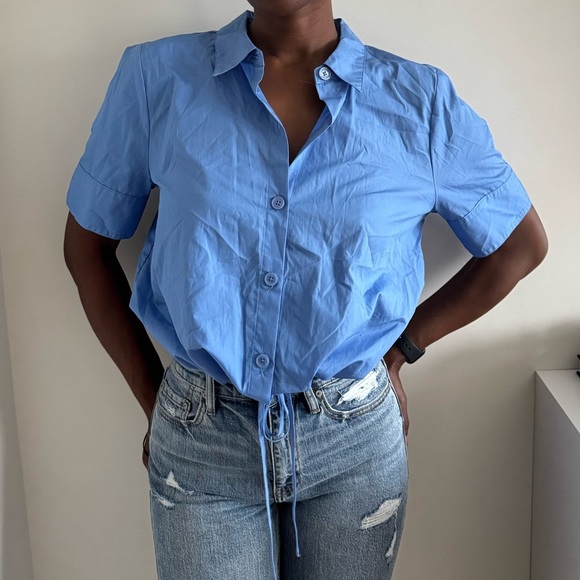 Simply Vera Vera Wang Blue Short Sleeve Top - Picture 1 of 5